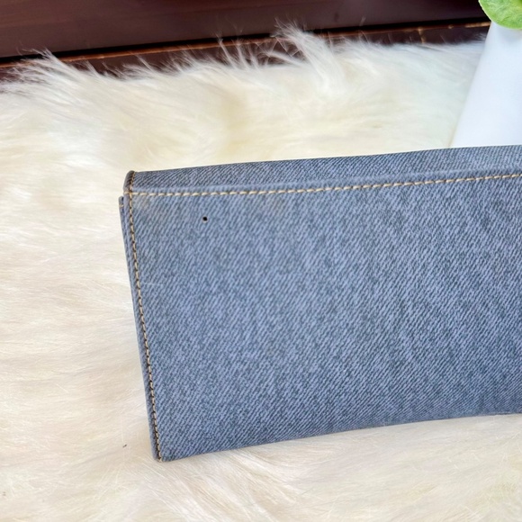 Garfield Faux Denim Long Flap Wallet with Engraved Front - Picture 12 of 15